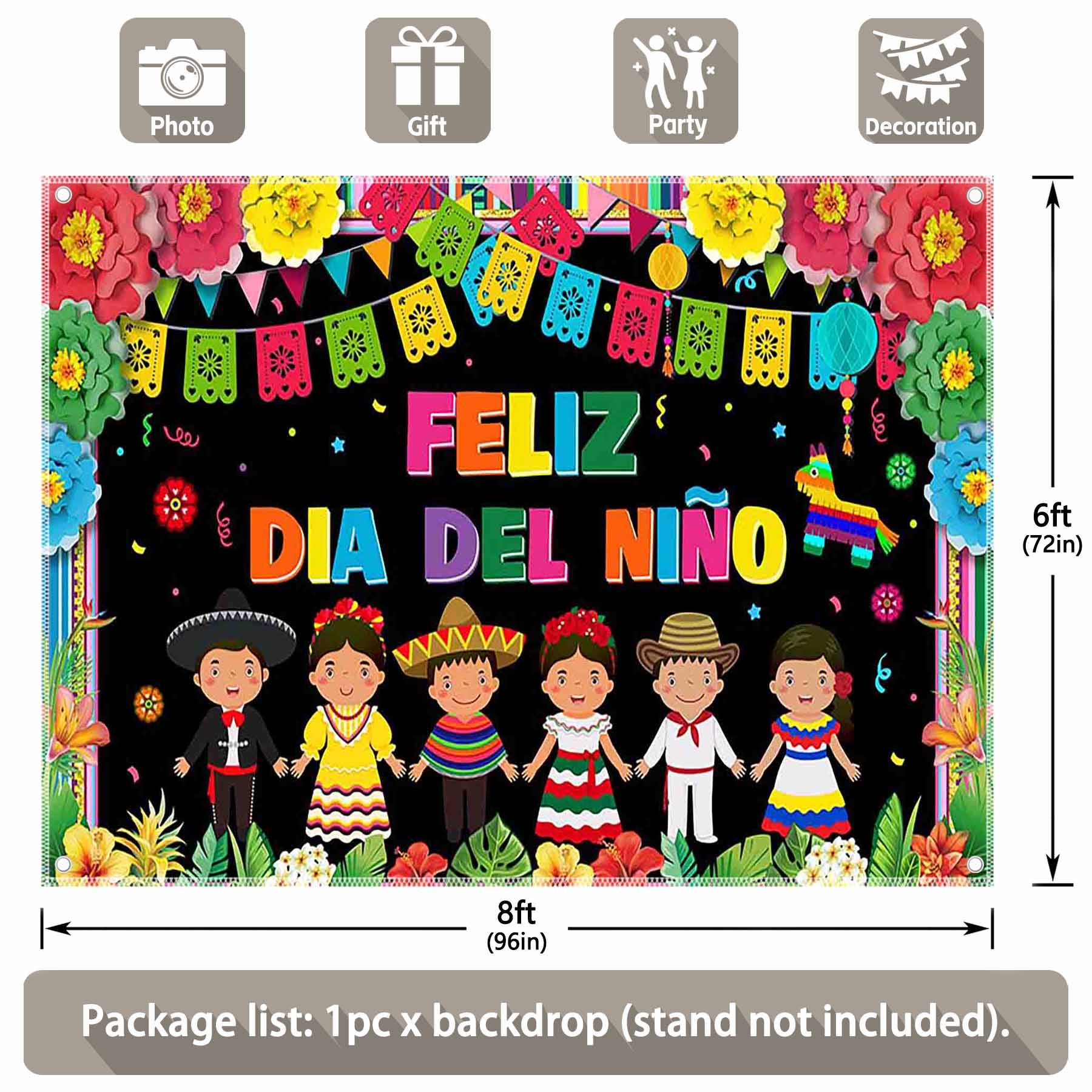 Happy Spanish Children's Day Banner Gifts Background - UUFelice Studio