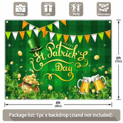 St. Patrick's Day Polyester Green Shamrock Background - UUFelice Studio