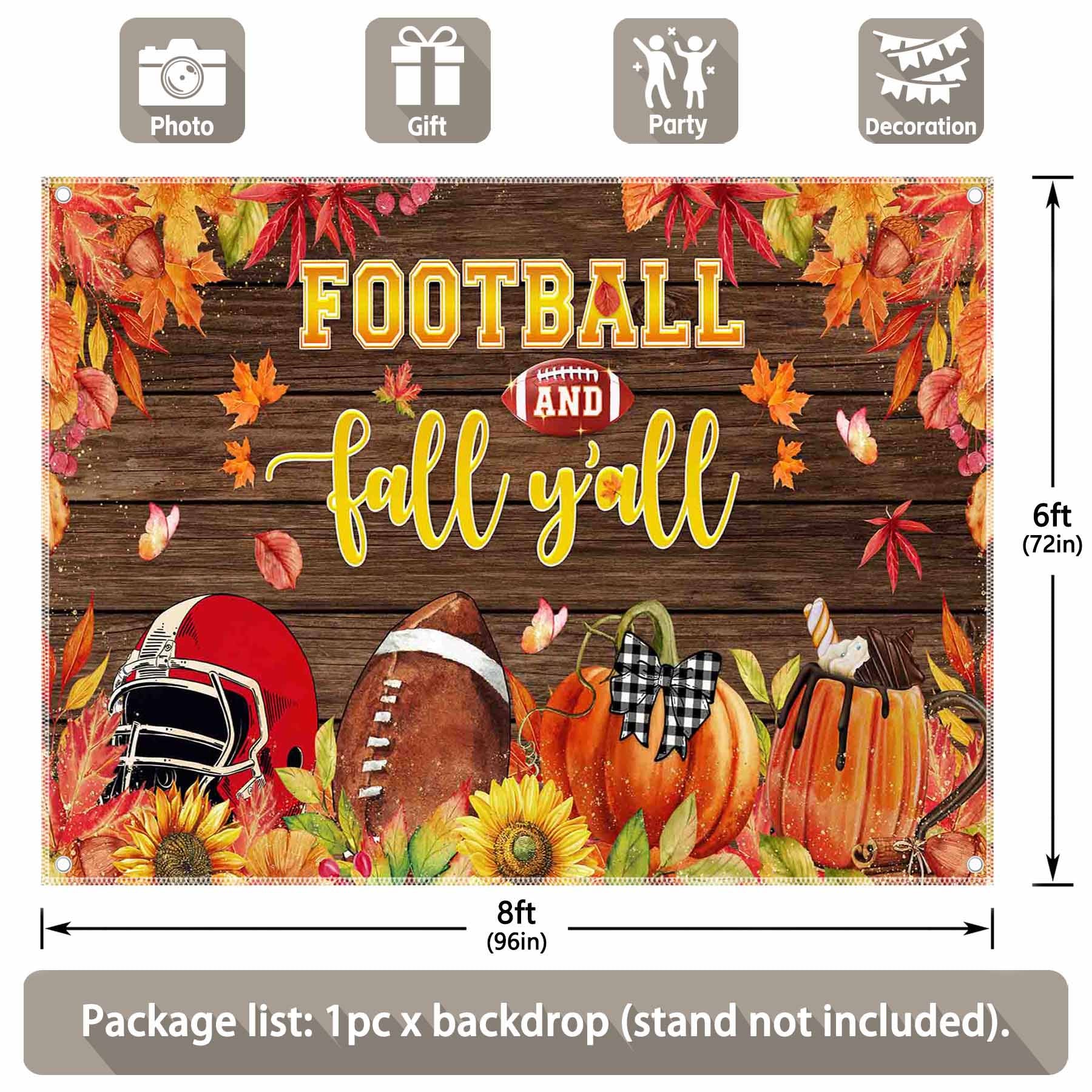 American Football Field Fall Backdrop