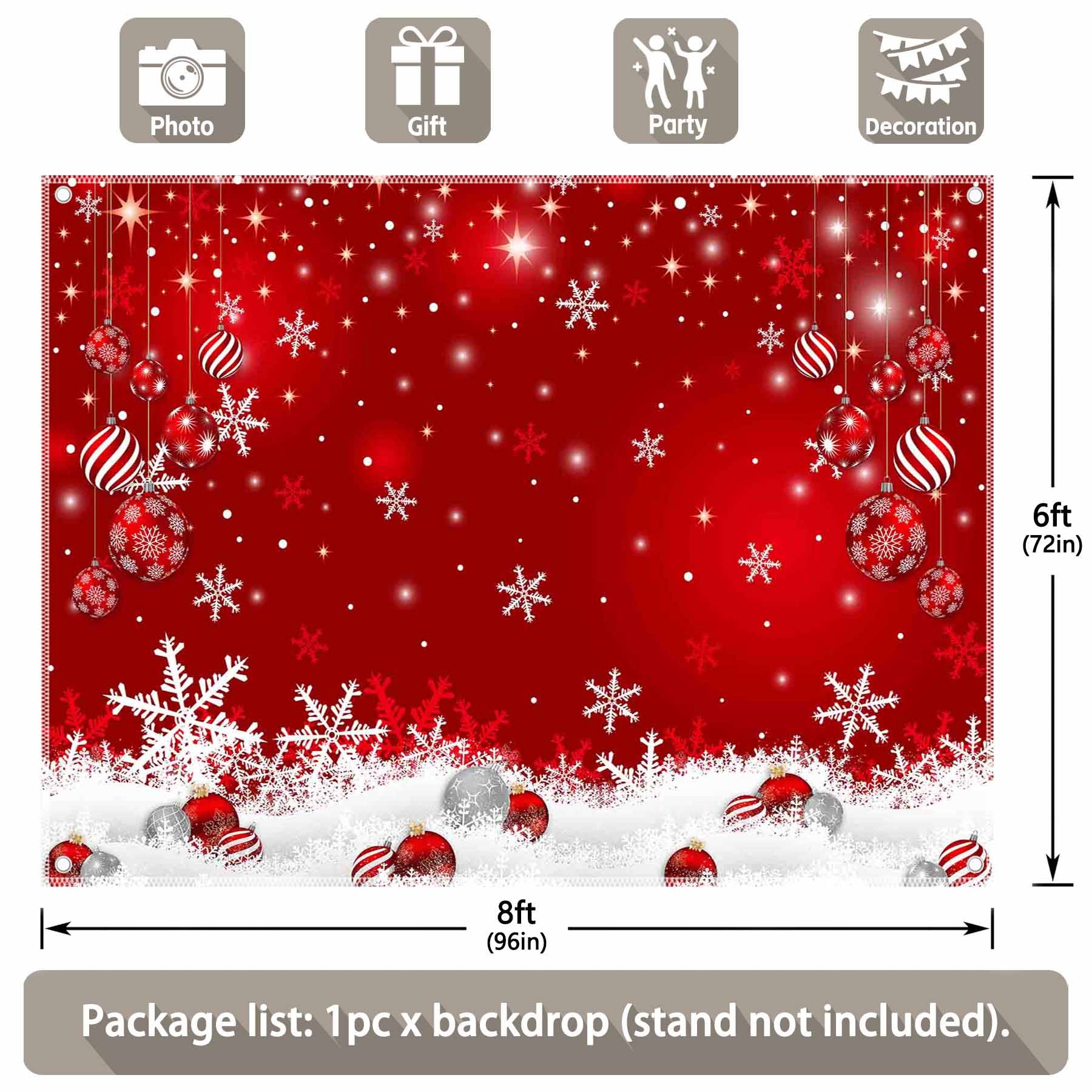 Christmas Snowflakes Winter White Snow Backdrop