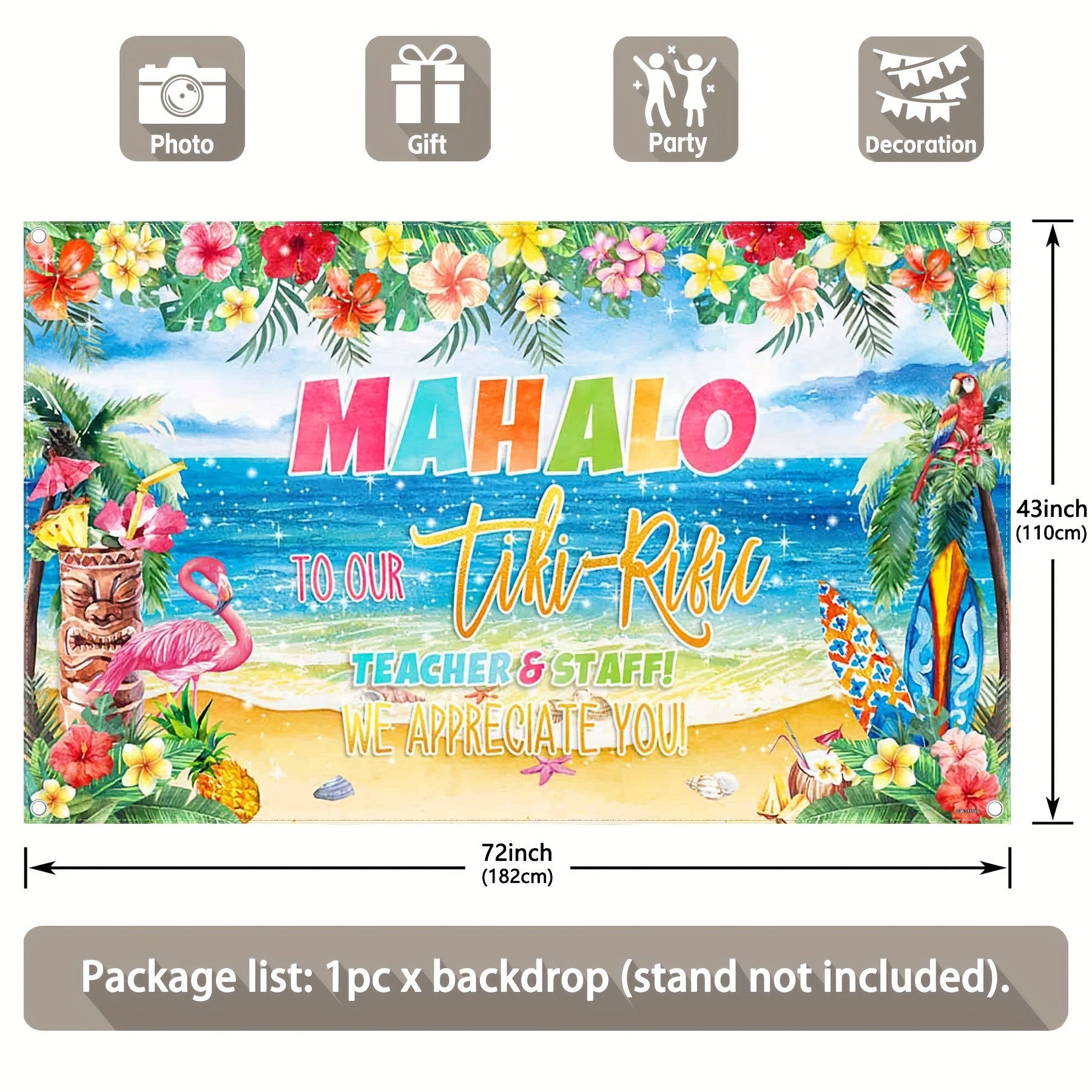 Hawaiian Summer Teacher Appreciation Backdrop - UUFelice Studio