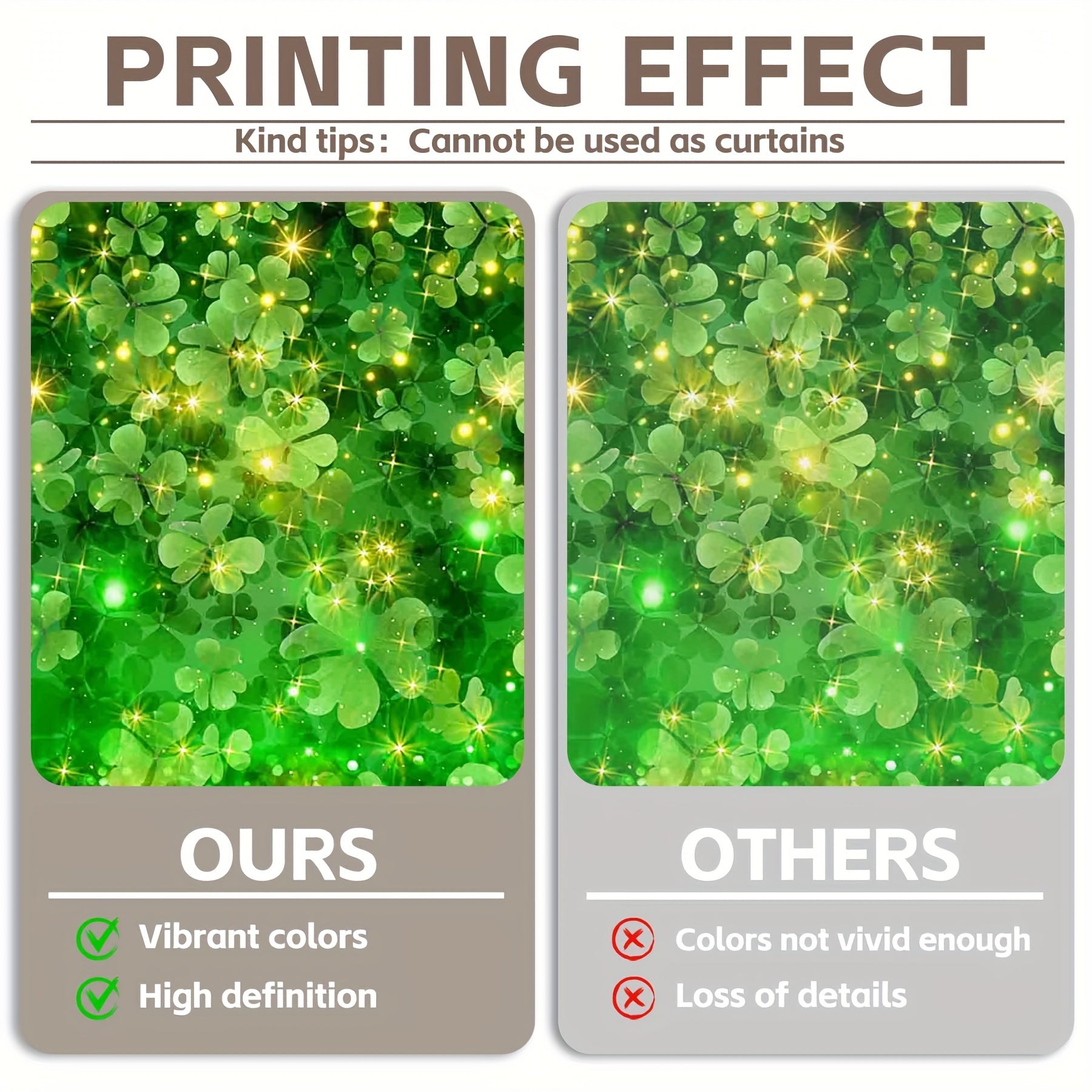 1pc, 7x5ft/8x6ft/10x8ft, St.Patrick's Day Polyester Photography Backdrop, Lucky Irish Green Shamrock Bokeh Background, Golden Glitter Festival Party Decorations, Photo Booth Props, Drilled Holes At The Four Corners For Easy Hanging - UUFelice Studio