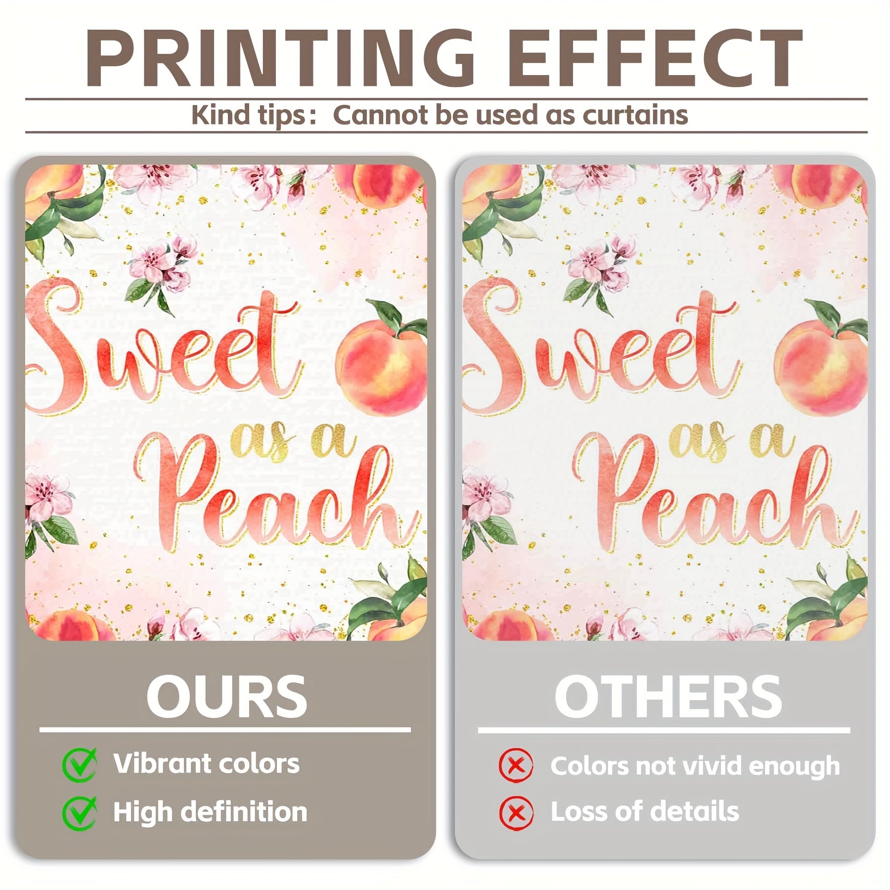 1pc, 72x43inch/96x60inch,Sweet As A Peach Polyester Photography Backdrop,Pink Peach Floral Roses Baby Shower Infant Baptism Background,Girls First Birthday Party Cake Table Gifts Decorations,Photo Booth Banner Supplies,Drilled Holes At The Four Corners Fo - UUFelice Studio