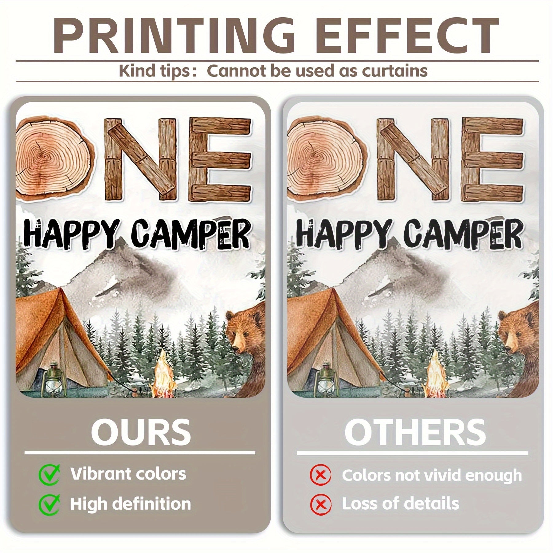 One Happy Camper 1st Birthday Forest Camping Backdrop(FAST) - UUFelice Studio