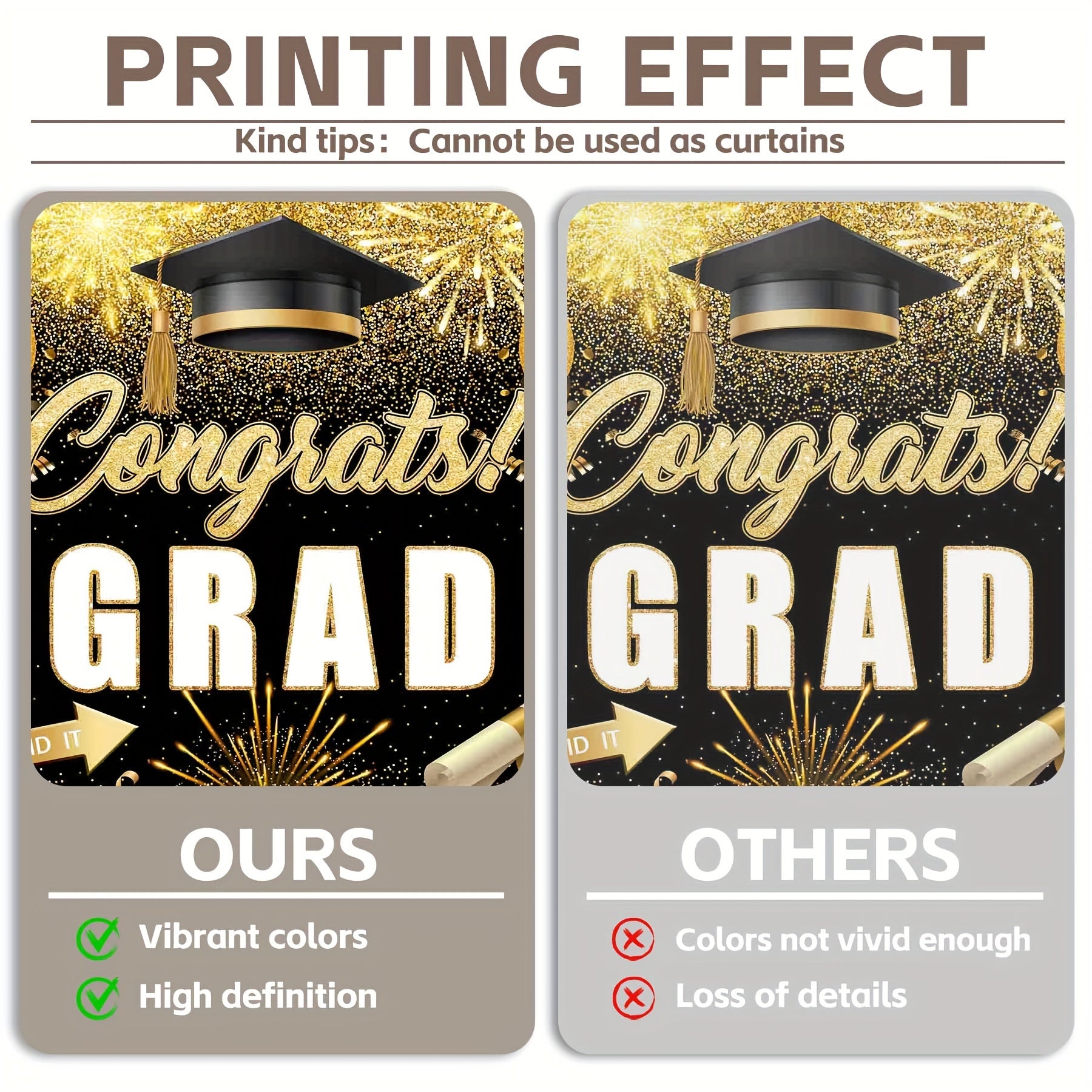 1pc, 72x43inch/96x60inch, Black Golden Congrats Grad Polyester Photography Backdrop, Class Of 2024 Glitter Firework Balloons Prom Background, Elementary Junior Senior High School College University Celebration, Happy Graduation Party Decorations Gifts, Ph - UUFelice Studio