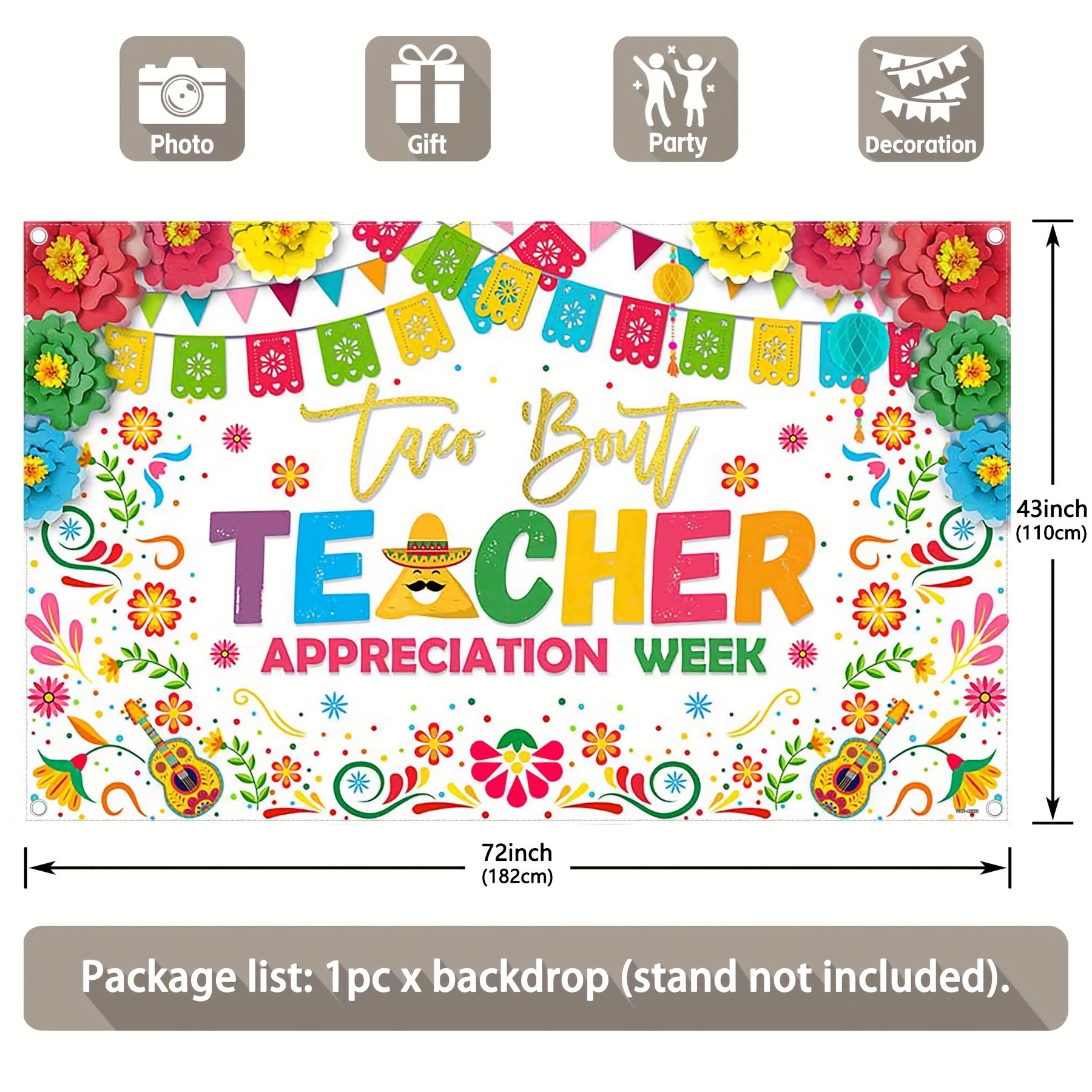 Taco Bout Teacher Appreciation Week Mexican Fiesta Backdrop(FAST) - UUFelice Studio