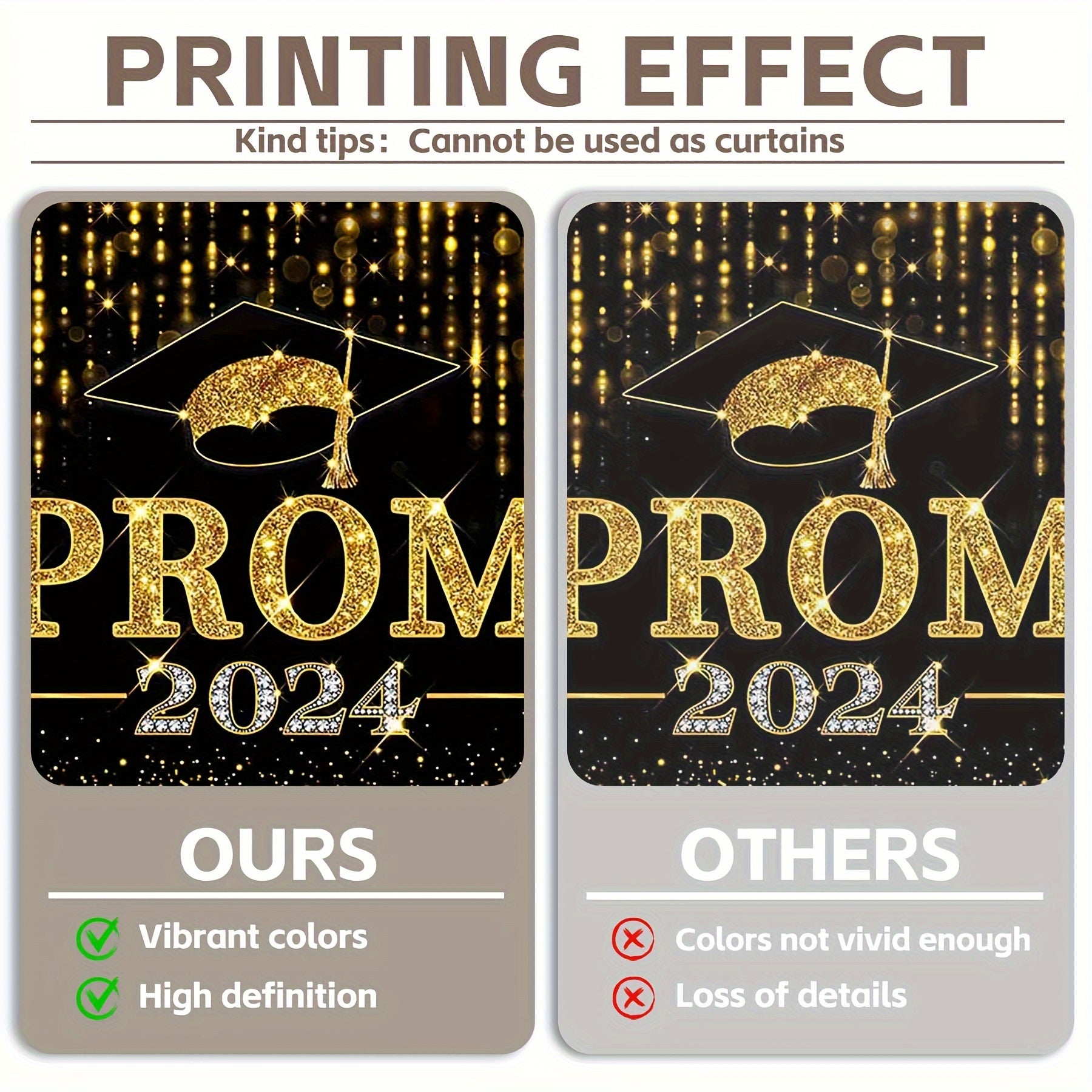 1pc 72x43inch/96x60inch, Black Golden/Black Silvery Prom 2024 Polyester Photography Backdrop, Congrats Grad Sprinkle Glitter Star Background, Elementary Junior Senior High School College University Celebration, Happy Graduation Party Decorations Gifts, Ph - UUFelice Studio