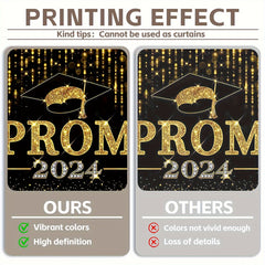 1pc 72x43inch/96x60inch, Black Golden/Black Silvery Prom 2024 Polyester Photography Backdrop, Congrats Grad Sprinkle Glitter Star Background, Elementary Junior Senior High School College University Celebration, Happy Graduation Party Decorations Gifts, Ph - UUFelice Studio