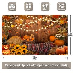 Fall Thanksgiving Autumn Harvest Pumpkins Backdrop - UUFelice Studio